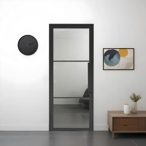 stalen budget deur in neutraal interieur